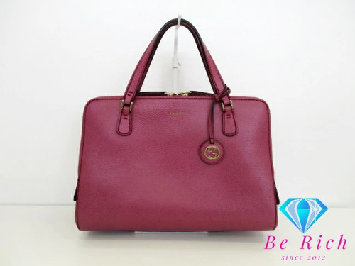 Gucci 2Way Handbag Shoulder Bag 391988 Dusty Rose Pink Purple Leather Tote Logo