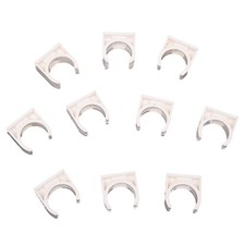 2X(10 Pcs 20mm Diameter White PVC Water Supply Pipe Clamps Clips Fittings S2I3)