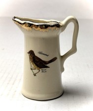 Vintage Creamer Featuring Vermont & Hermit Thrush w/ Gold Trim Made in the USA