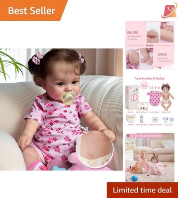 Lifelike Reborn Baby Doll 20 Inch Vinyl Soft Poseable Realistic Kids Gift