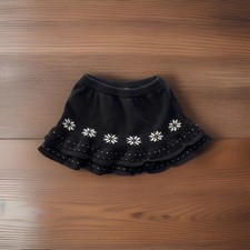 Retro Gymboree Girls Snowflake Tiered Fair Isle Sweater Skirt Black White Sz 5T