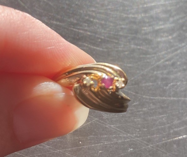 Gold Ring 14k Ruby and Diamond - image 1