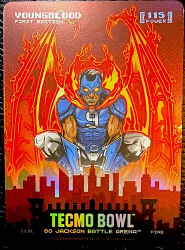 Tecmo Bowl Bo Jackson Battle Arena Youngblood Skyline Fire #S231 1st Edition