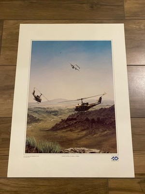  ️ RARE 1987 US AIR FORCE USAF 40TH ANNIVERSARY LITHOGRAPH EVASIVE ACTION  ️