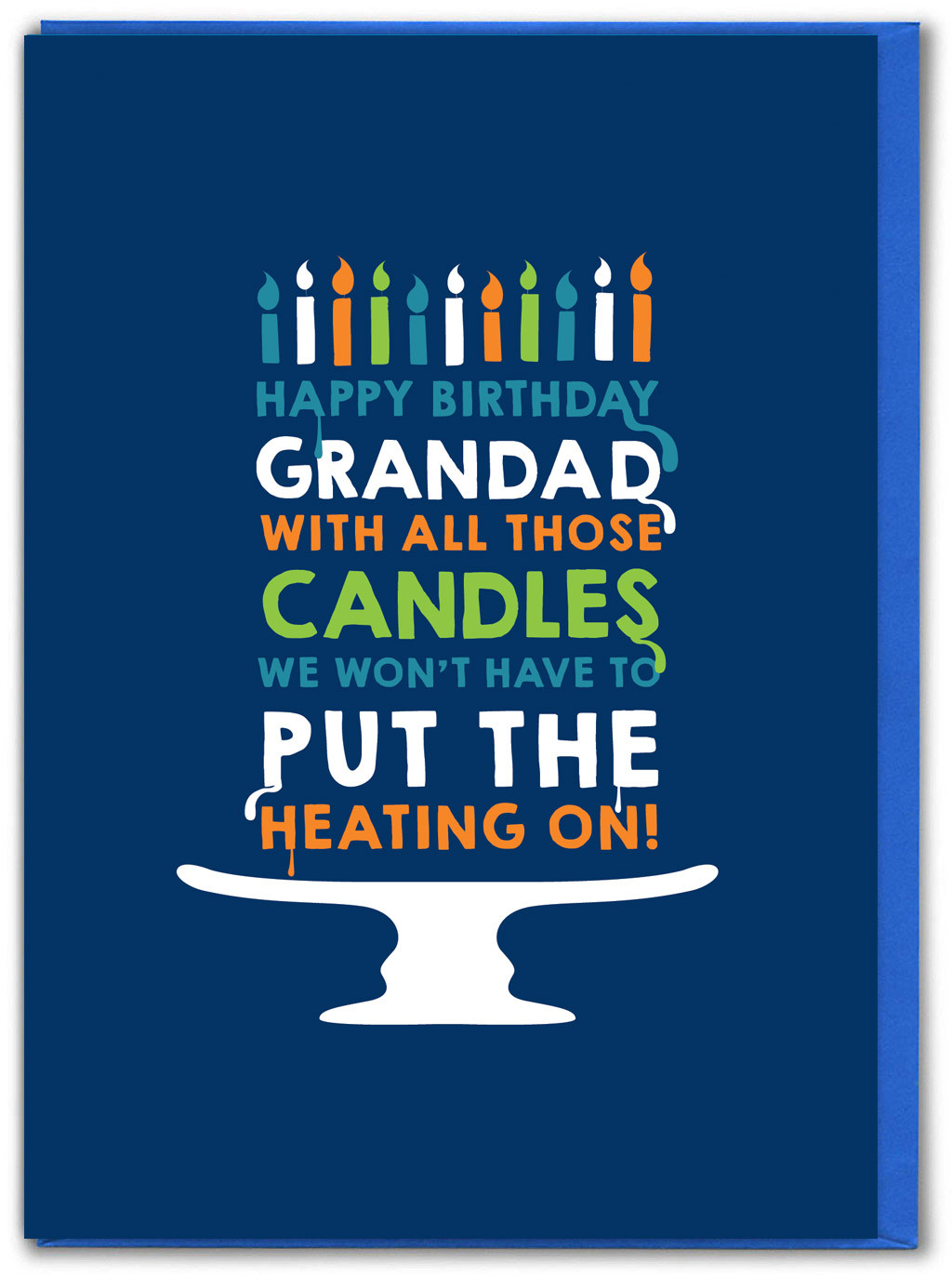 Funny Grandad Birthday Card 'Candles Heating' Cheeky Witty Novelty Humour Joke