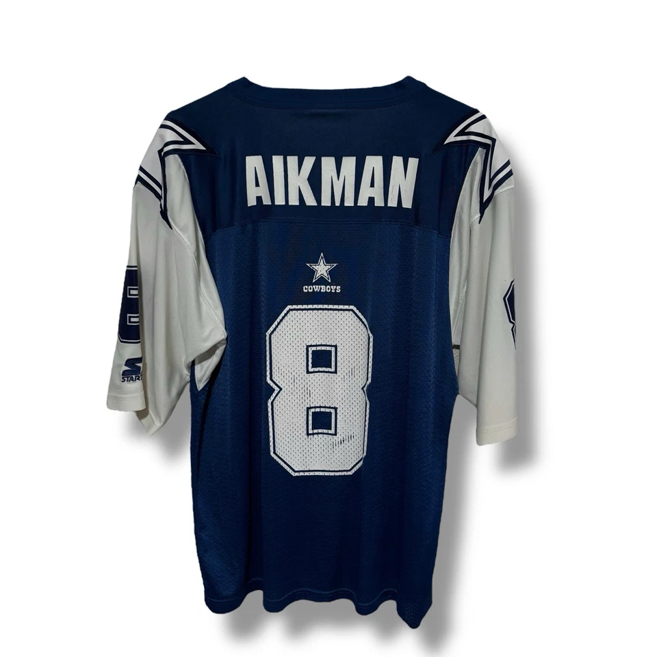 Vintage 90s Starter Men's Dallas Cowboys Troy Aikman Korea Made Size L 25 x 31 - Image 2 of 4