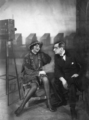 Goetz Curt Playwright actor D/ Switzerland with Grete Lund in a- 1920 Old Photo