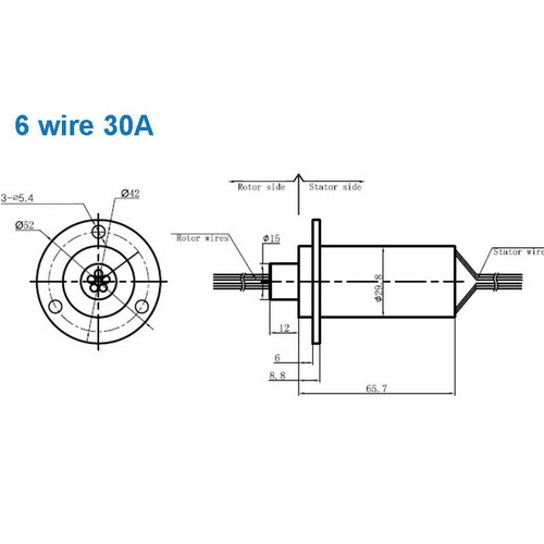 High Current Conductive Slip Ring Electric Rotary Joint 2-12 Wires 2A-60A MW1230 - Picture 14 of 72