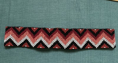 2 Woven Beaded STRETCHY Belts Vintage Southwestern Style Stretchy Beaded Belt W/ Diamond  main image 4