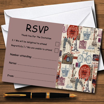 Parisian Chic Paris personalisierte Antwortkarten Hochzeit oder Party