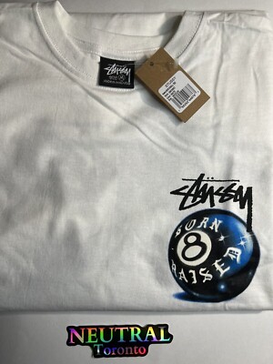 Stussy & Born x Raised 8 Ball Tee Shirt Sizes Medium / Large | eBay