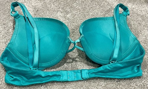 Victorias Secret Bombshell Rhinestone Bra Teal 34A - Picture 4 of 6