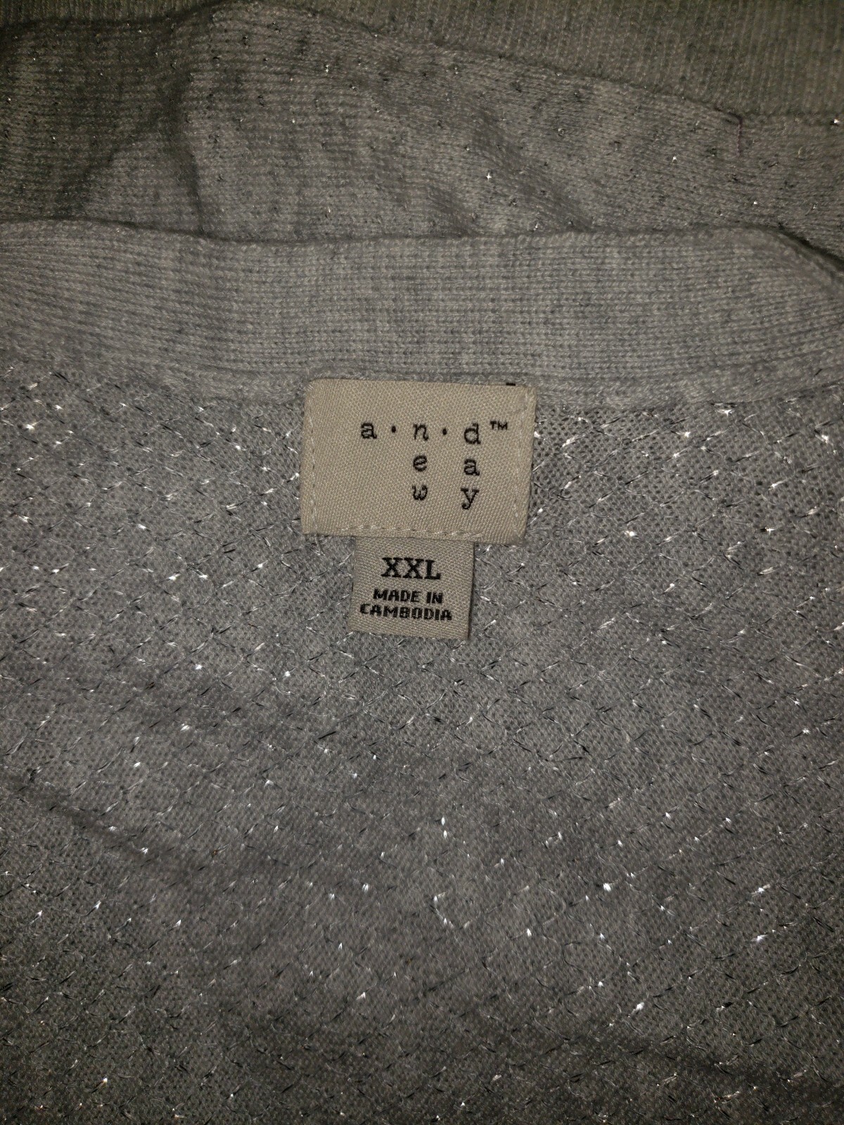 Grey /Oatmeal Heather Cardigan Sweater NWOT XXL 2XL Women's S/S Sparkle