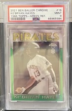 2021 Topps Chrome Ben Baller Ke'Bryan Hayes 1986 Green Ref #49/99 PSA 9