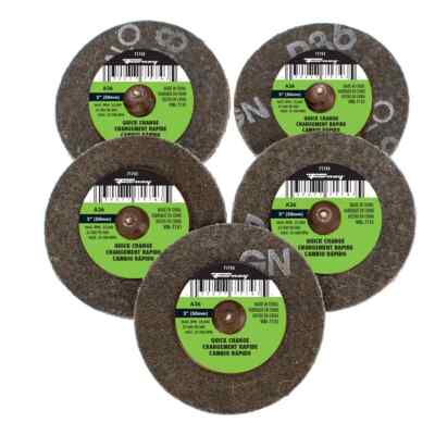 Forney Industries Quick Change Sanding Disc, 36 Grit, 2 in (5-pack of Forney