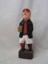 carved and painted wooden figure pirate statue wood sailor peg leg man carving