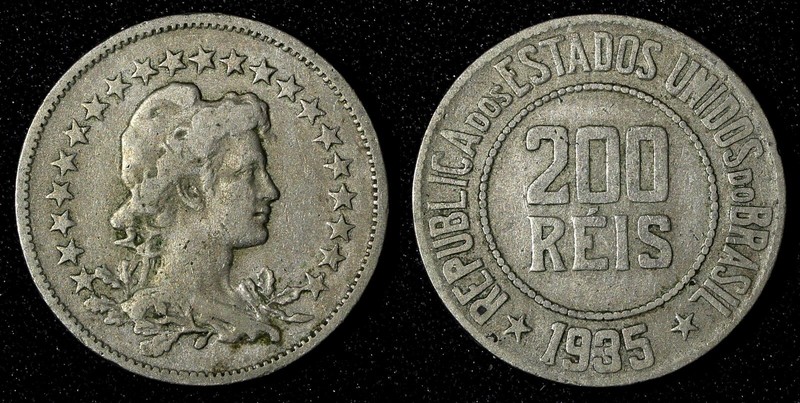BRAZIL Copper-Nickel 1935 200 Reis Liberty 25mm KM# 519 (27 801)