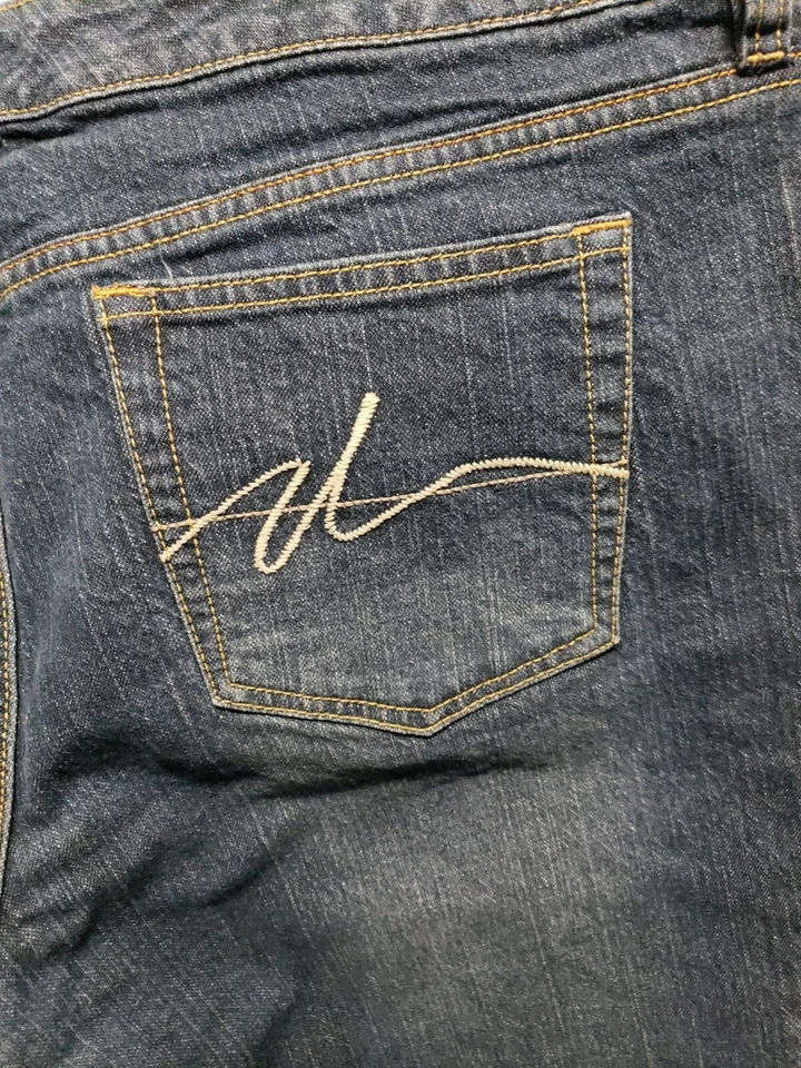 Daisy Fuentes Women Jeans Size 18W Blue Stretchy Plus Stright Fancy Pockets - Image 2 of 4