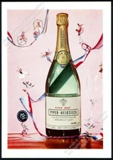 1959 Piper Heidsieck brut champagne 1953 bottle photo vintage print ad