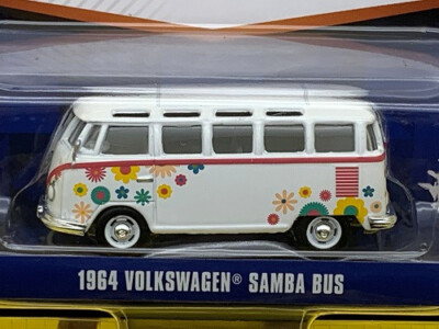 VW T1 Samba Bus Flower Power 1964 V-Dub Club Serie Limitiert Greenlight 1:64 NEU