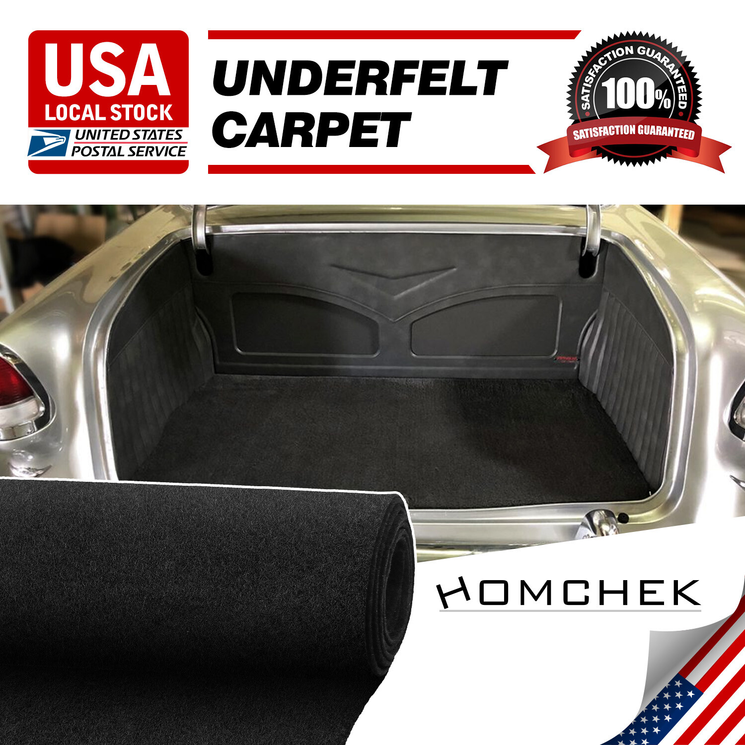 79"x60" Automotive Carpet Underlay Padding Speaker Box Carpet Trunk