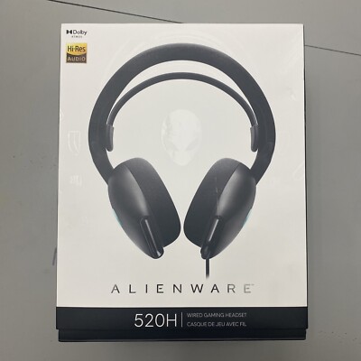 Alienware 520H Wired Gaming Headset Noise Cancelling Microphone Black  3.5MM/USB