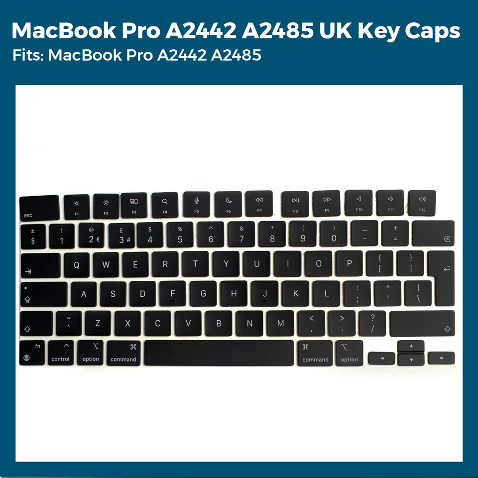 MacBook Pro Keycaps Full Set for A2442 A2485 M1 14" 16" 2021 Key Caps UK Layout