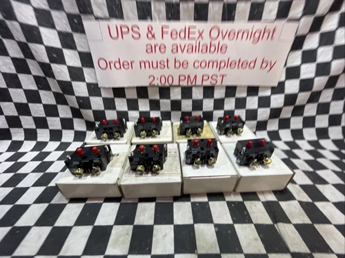 Cutler Hammer 10250T/91000T-2NC, Pushbutton Contact Block 10 AMP, 2NC, LOT OF 8