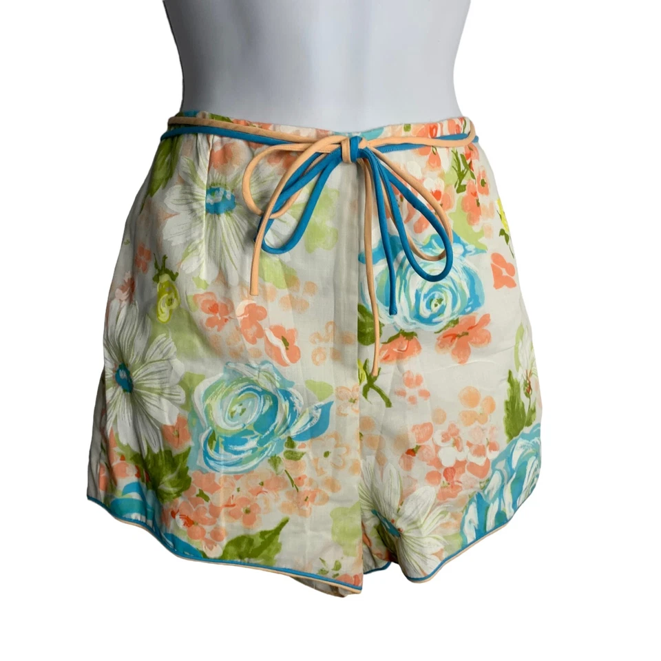 Traje de Juego de Natación Ceeb of Miami Años 60 De Colección S Blanco Floral 2 piezas Acolchado Sin Stock Foto 4 de 4