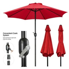 Image of 2.7m Large Parasol Umbrella Garden Patio Table Sun Shade Canopy with Crank Tilt