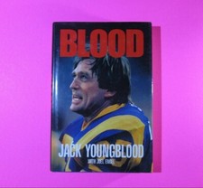 Signed - Blood by Jack Youngblood 1988 First Edition HCDJ Biography w/Joel Engel