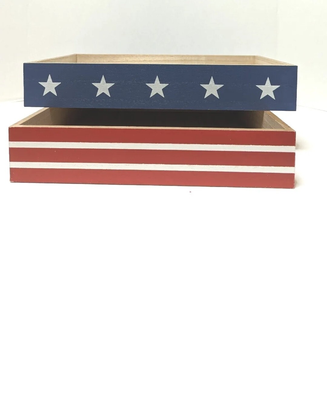 Target Tray Crate Bullseye Playground Patriotic Wooden Red Blue Stripes July 4th
