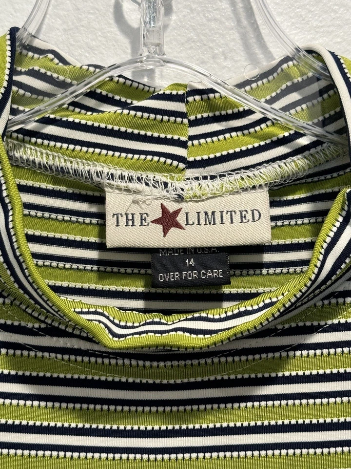 Vintage Limited Too Girls Size 14 Striped Short Sleeve Dress 90s Stretch READ - Image 4 of 4