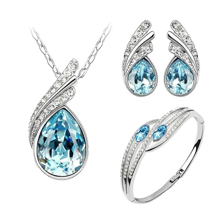 Juegos de joyas moda Piedra Chapado en Plata