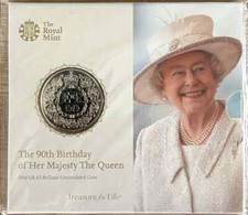 2016 BUNC &pound;5 Coin 90th Birthday Of QEII  Royal Mint sealed Pack