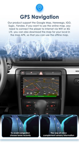 9" Android 13 Apple Carplay Car Stereo Radio GPS Wifi Navi For Audi A4 2000-2009 - Picture 12 of 20