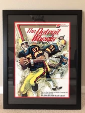 1974 Vintage WFL Detroit Wheels Football Team original Poster With Costom  Frame