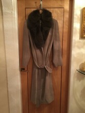 Gorgeous Full Length Cashmere Ladies Coat With Fur Collar - Cost £ 800.00