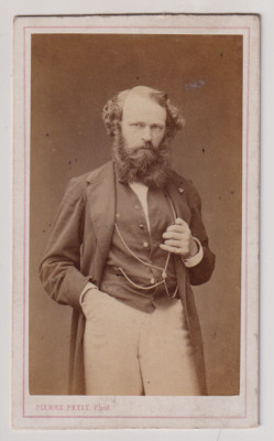 CDV Pierre Petit à Paris - L'écrivain Arsène Houssaye - Vintage print c.1868