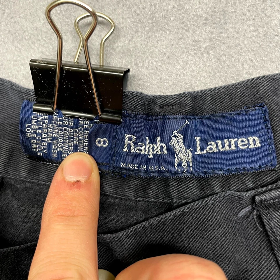 Pantalones Cortos de Golf Ralph Lauren De Colección Para Mujer 8 Negros 100% Algodón Logo Plisado Cremallera Mosca Foto 3 de 4
