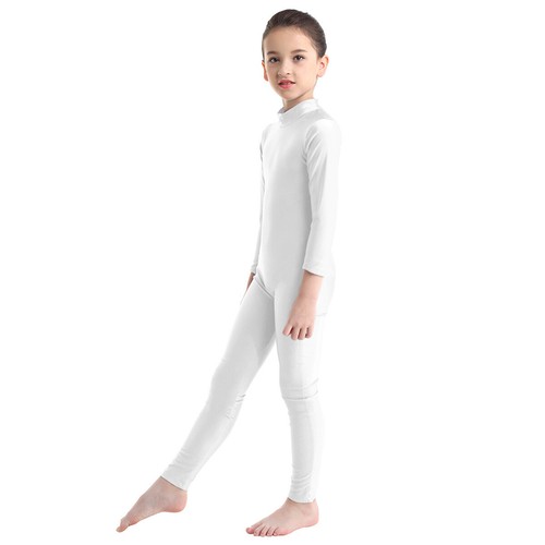 UK Kids Girls Long Sleeve Dance Gymnastics Leotards Catsuit Jumpsuit Sportswear - Picture 191 of 224