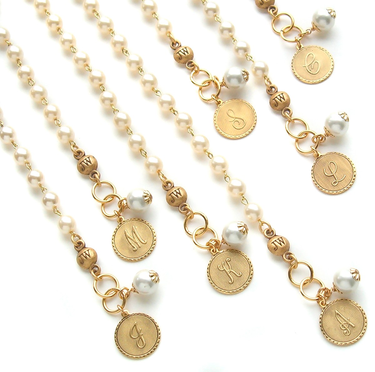 John Wind Mini Sorority Gal Bracelet Gold Coin Pearl Initial Charm Maximal  Art