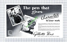 J Francis Smith Joseph Gillott & Sons Advert  -1930s Cutting / Print