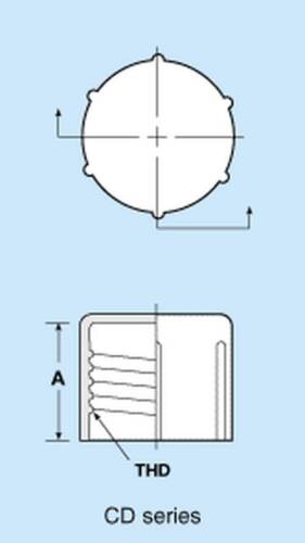 Caplugs CD-5 5/16" Threaded Plastic Caps for Flared Fittings(Qty:5,10,25,50,100) - Picture 3 of 3