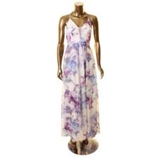 MORGAN & CO Women's Floral Print Strappy Back Evening Gown Dress TEDO