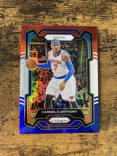 2023-24 Panini Prizm Prizms Red White and Blue #186 Carmelo Anthony Knicks