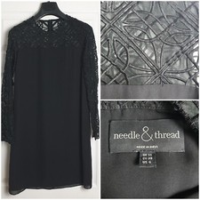 Needle & Thread Dress Size 10 Shift Sheer Silk Lace Occasion Whimsygoth