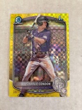 2025 Bowman #BCP-75 Rockies CHARLIE CONDON 1st Bowman YELLOW X-FRACTOR #38/75