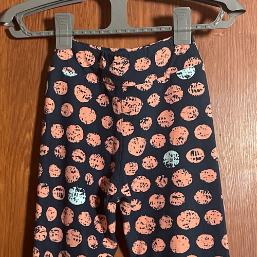LuLaRoe Tween Leggings Spots Navy Orange Blue Polka Dots - Picture 6 of 10