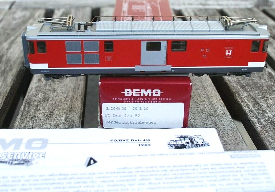 BEMO 1263 212 H0m Zahnrad-Gepäcktriebwagen BO Deh 4/4 52 F0 Tujetsch-Sedrun,OVP